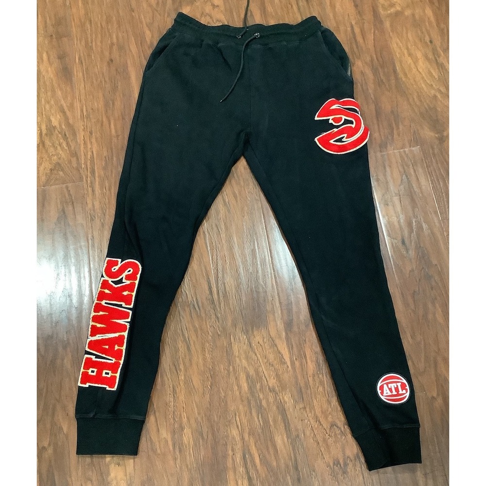 Pro Standard NBA Atlanta Hawks Mash Up Logo Black Sweatpants Kids BLK Sz XL